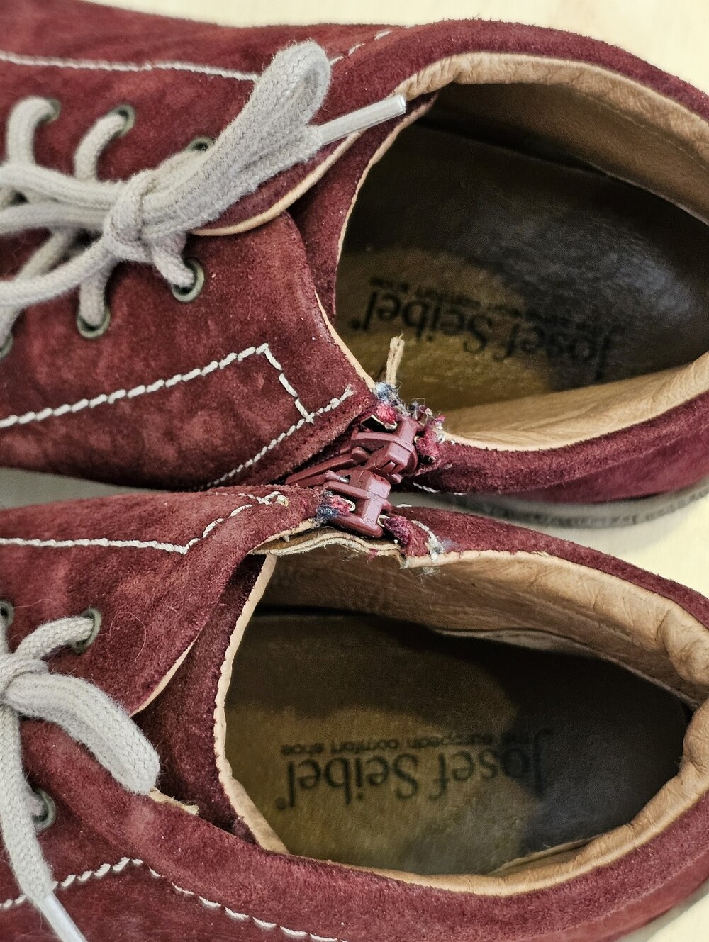 Josef Siebel Burgundy Leather Suede Ankle Boot Size EU 40/US 9 - Picture 8 of 10